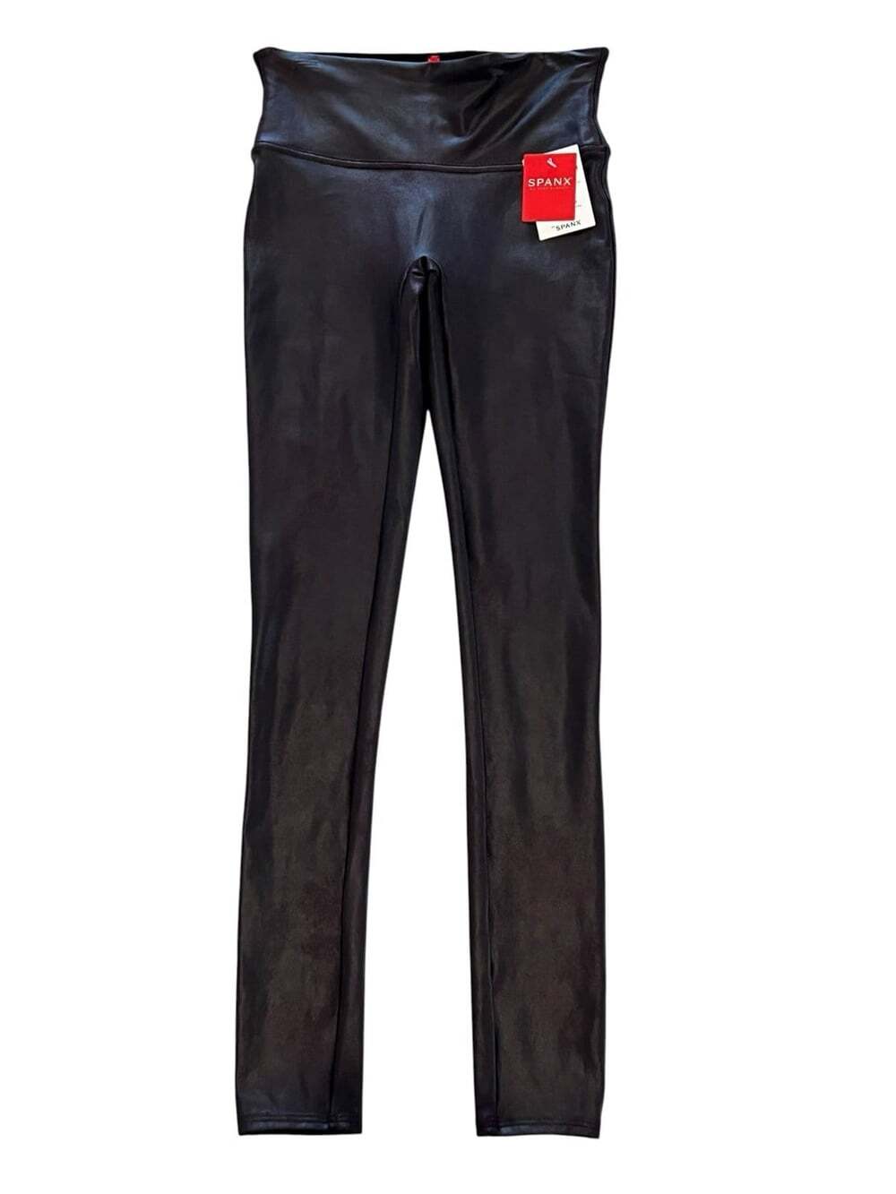 SPANX Faux Leather Rocker Chic Athleisure Streetwear Moto Burgundy Leggings-S